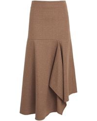 Fabiana Filippi - Virgin Wool Asymmetric Midi Skirt - Lyst