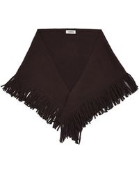 Sandro - Wool-Cashmere Fringe Scarf - Lyst