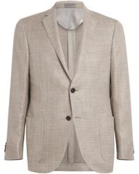 Corneliani - Wool-Linen-Silk Hopsack Blazer - Lyst