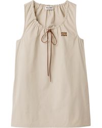 Miu Miu - Panama Cotton Mini Dress - Lyst