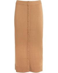 Victoria Beckham - Button-Detail Midi Skirt - Lyst