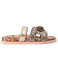 Kurt Geiger - Leather Cut-Out Eagle Sandals - Lyst