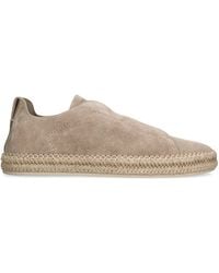 ZEGNA - Suede Triple Stitch Espadrilles - Lyst