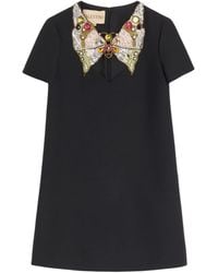 Valentino - Embellished Collar Mini Dress - Lyst