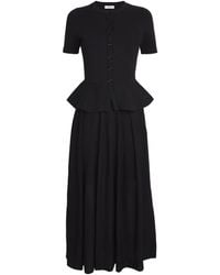 Sandro - Knitted Peplum Maxi Dress - Lyst