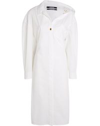 Jacquemus - Cotton Asymmetric Midi Shirt Dress - Lyst