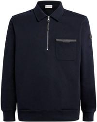Moncler - Cotton-Blend Jersey Half-Zip Sweater - Lyst