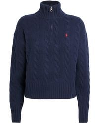 Polo Ralph Lauren - Wool-Cashmere Quarter-Zip Sweater - Lyst