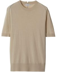 Burberry - Wool T-shirt - Lyst