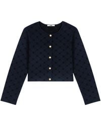 Maje - Embellished Jacquard Cropped Cardigan - Lyst
