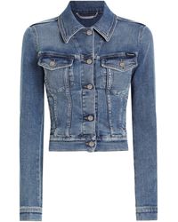 Dolce & Gabbana - Cropped Denim Jacket - Lyst