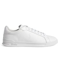 Polo Ralph Lauren Court 100 Luxe Leather Sneakers in White for Men | Lyst