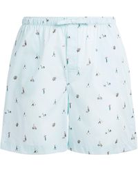 Derek Rose - Cotton Printed Ledbury Lounge Shorts - Lyst