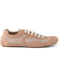 Prada - Suede And Mesh Montecarlo Re-Edition 2005 Sneakers - Lyst
