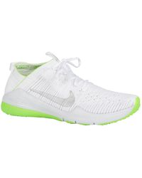 nike training air zoom fearless trainers in white and lime