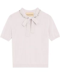 Valentino - Virgin Wool Embroidered T-Shirt Sweater - Lyst