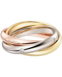 Cartier - Medium, Rose And Diamond Trinity Ring - Lyst
