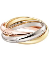 Cartier - Medium, Rose And Diamond Trinity Ring - Lyst
