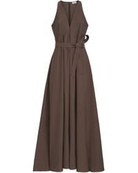 Brunello Cucinelli - Techno-Cotton Poplin Belted Maxi Dress - Lyst