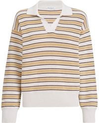 Brunello Cucinelli - Cotton-Blend Stripe Polo Sweater - Lyst