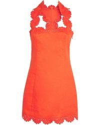 Cult Gaia - Linen Lace Derry Mini Dress - Lyst