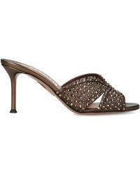 Aquazzura - Crystal Lover Heeled Mules 75 - Lyst