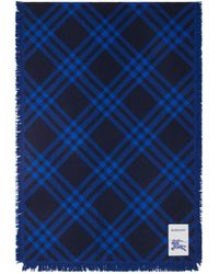 Burberry - Wool-Silk Wide Check Scarf - Lyst
