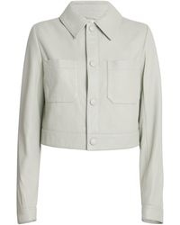 FRAME - The Button Front Leather Jacket - Lyst