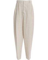 Jacquemus - Cotton-Linen Pleated Trousers - Lyst