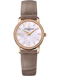 Vacheron Constantin - Rose Gold And Diamond Traditionnelle Watch 30mm - Lyst