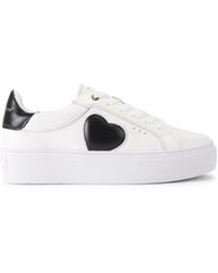 Kurt Geiger - Leather Lana Heart Low-Top Sneakers - Lyst