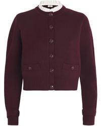 Sandro - Wool-Blend Ruffled-Collar Cardigan - Lyst
