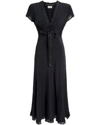 RIXO London - Silk Marlice Midi Dress - Lyst
