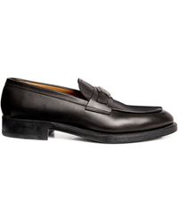 Giorgio Armani - Leather Logo Loafers - Lyst