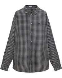 Loewe - Check Anagram Embroidered Shirt - Lyst