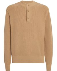 7 For All Mankind - Cotton Henley Sweatshirt - Lyst
