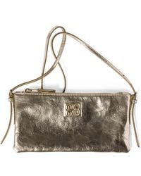 Miu Miu - Laminated Nappa Leather Mini Pouch - Lyst