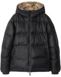 Burberry - Down Reversible Check Puffer Jacket - Lyst