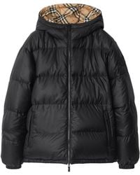 Burberry - Down Reversible Check Puffer Jacket - Lyst