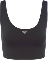 Prada - Sleeveless Triangle Crop Top - Lyst