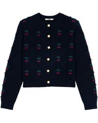 Maje - Wool Cherry-Embroidered Cardigan - Lyst