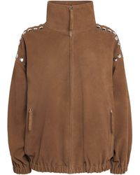 Sandro - Suede Studded Bomber Jacket - Lyst