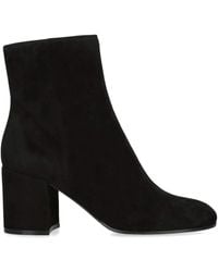 Gianvito Rossi - Suede Camoscio Stivale Ankle Boots 70 - Lyst