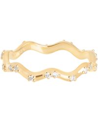 Astrid & Miyu - Plated Vermeil And Cubic Zirconia Ripple Ring - Lyst