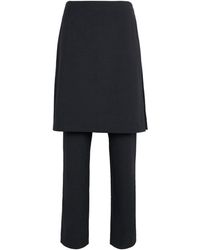 St. Agni - Wool-Blend Sarong-Detail Trousers - Lyst