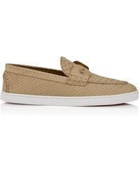 Christian Louboutin - Chambeliboat Python-Calf Leather Boat Shoes - Lyst