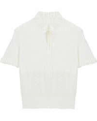 McQueen - Pointelle Knit Top - Lyst