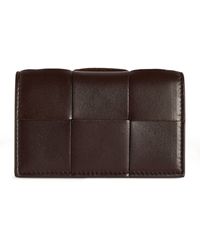 Bottega Veneta - Leather Intreccio Business Card Holder - Lyst