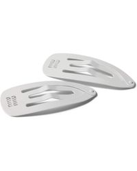 Miu Miu - Large Metal Logo Hair Clips - Lyst