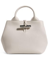 Longchamp - Small Leather Le Roseau Top-Handle Bag - Lyst